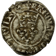Monnaie, France, Charles VI, Florette, Saint-Quentin, TB+, Billon, Duplessy:387D - 1380-1422 Charles VI Le Fol