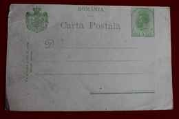 ENTIER  CARTE   POSTALE  DE  5  BANI   VERT - Covers & Documents