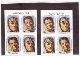 AUSTRALIA   -    AEROPEX 94 SOUVENIR  4 SHEETS - KINKSFORD SMITH CHARLES  ULM - NUMBERED .  MUH - Proofs & Reprints