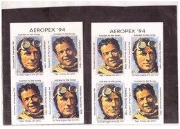 AUSTRALIA   -    AEROPEX 94 SOUVENIR  4 SHEETS - KINKSFORD SMITH CHARLES  ULM - NUMBERED .  MUH - Prove & Ristampe