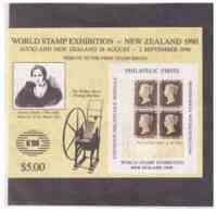 NEW ZEALAND   -   CINDERELLA NEW ZEALAND 1990  -  EXIBITION PENNY BLACK  MINIATURE SHEET - Errors, Freaks & Oddities (EFO)