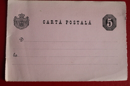 ENTIER  CARTE   POSTALE  DE  5  BANI  NOIR - Cartas & Documentos