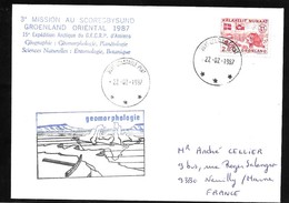 Groenland 1987 CONSTASLE PYNT . 3° Expédition Du G.E.C.R.P D'Amiens . - Postmarks