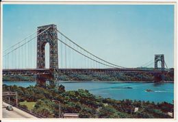 76549- NEW YORK CITY- GEORGE WASHINGTON BRIDGE, HUDSON RIVER, SHIP, CAR - Puentes Y Túneles