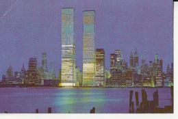 76561- NEW YORK CITY- WORLD TRADE CENTER, THE TWIN TOWERS, LOWER MANHATTAN SKYLINE BY NIGHT - World Trade Center
