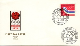 ALLEMAGNE BUND GERMANY RFA Poste 724 FDC ETB Premier Jour Jeux Olympiques Hiver Innsbruck 1976 - 1971-1980