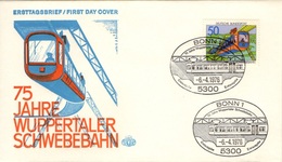 ALLEMAGNE BUND GERMANY RFA Poste 730 FDC ETB Wuppertaler Schewebahn Train Suspendu - 1971-1980