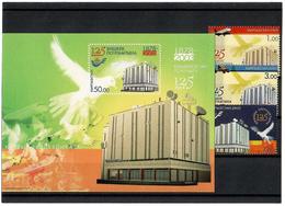 Kyrgyzstan.2003 Post Office-125(Architecture,Pigeons,Aircraft,Auto,Locomotive). 3v+ Imperf S/S: 1, 3, 7, +50 - Kirghizistan