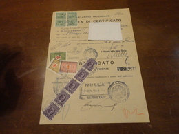 MARCHE DA BOLLO COMUNE FIRENZE - L. 5 DIRITTI D'URGENZA + L. 2 DIRITTO FISSO STAMPATI + L. 1 STATO CIVILE+ ALTRE 9-1946 - Revenue Stamps