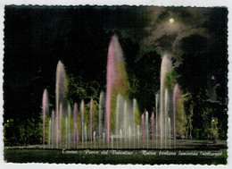 TORINO   PARCO  DEL  VALENTINO  NUOVA  FONTANA  LUMINOSA   NOTTURNO       (VIAGGIATA) - Parken & Tuinen