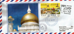 Omar Ali Saifuddien Mosque. Brunei Darussalam.Island Of Borneo., Letter From Brunei To Andorra,with Arrival Postmark - Brunei (1984-...)