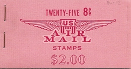 UNITED STATES (USA), 1963, Air Mail Booklet C12, $ 2.00 Red, Mi 71a - 2. 1941-80