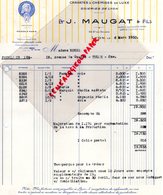 69 - LYON - FACTURE J. MAUGAT & FILS  - CRAVATES CHEMISES SOIERIES - 88 BD DES BELGES- 1950 MAISON A PARIS - 1900 – 1949