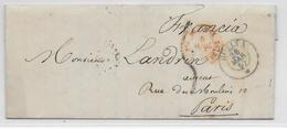 ESPAGNE - 1857 - LETTRE De HUELVA => PARIS Avec ENTREE ST JEAN De LUZ - Covers & Documents