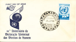 Delcampe - Brazil FDC 26-12-1958 Human Rights With Cachet - FDC