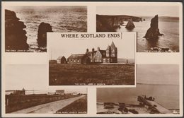 Multiview, Where Scotland Ends, John O' Groats, Caithness, 1933 - The Tea Rooms RP Postcard - Caithness