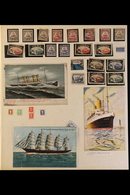 SHIPS ON STAMPS, EPHEMERA, COVERS, POSTCARDS... A Delightful Collection Of Stamps, Revenue Stamps, Booklets, Cigarette C - Non Classificati