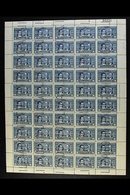 1910 1p Deep Blue Centenary (SG 378, Scott 172), Fine Mint (all But Two Stamps Are Never Hinged) COMPLETE SHEET Of 50 Wi - Andere & Zonder Classificatie