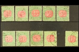 VICTORIA 1895-96 Postage Due Set, SG D11/20, Fine Used, The 10d, 2s And 5s Are Cancelled To Order. (10 Stamps) For More  - Other & Unclassified