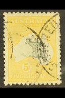 1915 5s Grey And Yellow Kangaroo, 2nd Wmk, SG 30 Fine Postally Used. For More Images, Please Visit Http://www.sandafayre - Autres & Non Classés