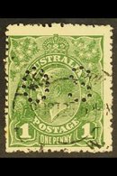 OFFICIAL 1924 1d Sage-green, KGV Head, No Watermark, SG O86, Centred To Lower Left, Otherwise Fine Used. For More Images - Sonstige & Ohne Zuordnung