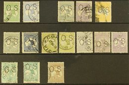 OFFICIALS 1914 - 1928 USED SELECTION Of Punctured "OS" On Kangaroos Incl 1914 ½d And 6d, 1915 2d Grey, 9d Violet And 5s  - Other & Unclassified