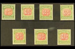 POSTAGE DUES 1938 Complete Set To 1s In Carmine And Green, Perf 14½ X 14, Very Fine Never Hinged Mint. (7 Stamps)  For M - Sonstige & Ohne Zuordnung