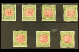 POSTAGE DUES 1938 Complete Set To 1s In Carmine And Green, Perf 14½ X 14, Very Fine Never Hinged Mint. (7 Stamps)  For M - Autres & Non Classés