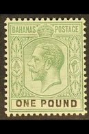 1912-19 £1 Dull Green And Black, Wmk Mult Crown CA, SG 89, Very Fine Mint. For More Images, Please Visit Http://www.sand - Other & Unclassified