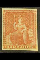 1852 (4d) Brownish Red, Britannia, SG 5, Very Fine Mint. For More Images, Please Visit Http://www.sandafayre.com/itemdet - Barbades (...-1966)