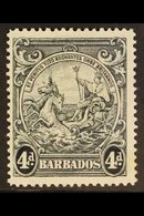 1944 4d Black Badge Of The Colony, Perf. 14, Position 4/1 Showing Flying Mane, SG 253da, Very Fine Mint. For More Images - Barbades (...-1966)