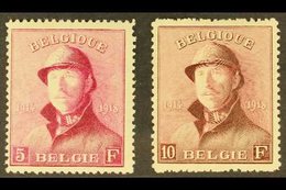 1919-20 "Tin Hat" 5f Carmine-lake And 10f Purple (SG 249/50, COB 177/78, Mi 157/58), Fine Fresh Mint. (2 Stamps) For Mor - Andere & Zonder Classificatie