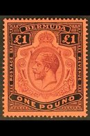 1918-22 £1 Purple & Black/red, SG 55, Very Fine, Lightly Hinged Mint For More Images, Please Visit Http://www.sandafayre - Bermuda