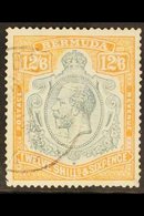 1924 KGV Key Plate 12s 6d Grey And Orange, SG 93, Used & Lightly Faded. Cat £375      For More Images, Please Visit Http - Bermuda