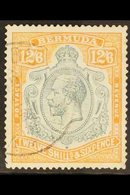 1924 KGV Key Plate 12s 6d Grey And Orange, SG 93, Used & Lightly Faded. Cat £375      For More Images, Please Visit Http - Bermudas