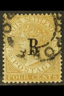 1882 4c Pale Brown, SG 17, Very Fine Used, Singapore Cancel. For More Images, Please Visit Http://www.sandafayre.com/ite - Siam