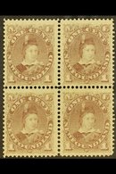 1880 - 82 1c Dull Grey Brown, Prince Of Wales, SG 44, Superb Mint Block Of 4, Large Part Og. For More Images, Please Vis - Otros & Sin Clasificación