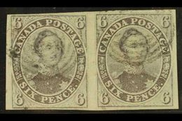 1851 6d Slate Violet "Prince Albert", On Laid Paper, SG 2, Horizontal Pair With Good To Large Margins, With Full Origina - Sonstige & Ohne Zuordnung