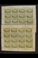 1946 10c Olive Green, Great Bear Lake, SG 402, Plates 1 & 2, Imprint Corner Blocks For All 4 Corners, Very Fine Mint. (8 - Altri & Non Classificati