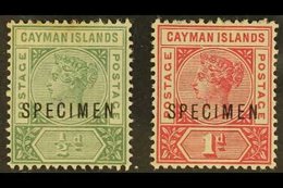 1900 QV ½d & 1d Ovptd "SPECIMEN," SG 1s/2s, ½d Toned, Mint (2 Stamps). For More Images, Please Visit Http://www.sandafay - Iles Caïmans