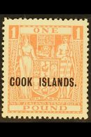 1936-44 £1 Pink On Cowan Paper, SG 121, Never Hinged Mint. For More Images, Please Visit Http://www.sandafayre.com/itemd - Cook Islands