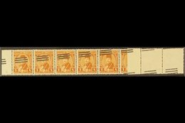 1953 1m Orange-brown With Bars Overprint, SG 438, Never Hinged Mint Horizontal STRIP OF 10 With Diagonal Overprints And  - Other & Unclassified