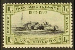 1933 1s Black And Olive-green Centenary, SG 134, Fine Mint. For More Images, Please Visit Http://www.sandafayre.com/item - Islas Malvinas