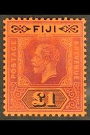 1914 £1 Purple And Black On Red, Die I, SG 137, Very Fine Mint. For More Images, Please Visit Http://www.sandafayre.com/ - Fiji (...-1970)