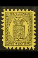 1871 10p Black/yellow, Wove Paper, Type II Serpentine Roulette, SG 58, Mint, Part OG With 2 Blunt Corners For More Image - Autres & Non Classés
