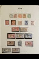 CRETE 1902-1903 FINE MINT COLLECTION On A Page, All Different, Includes 1902-03 Set, 1903 Surcharges Set To 8pi On 2f Et - Other & Unclassified