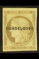 GUADELOUPE 1891 30c Brown Ceres, Overprinted, Yv 12, Very Fine Mint. For More Images, Please Visit Http://www.sandafayre - Andere & Zonder Classificatie