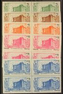 GUADELOUPE 1939 150th Anniversary Of The Revolution Set Complete, Yv 142/6, In Mint Blocks Of 4 With Most Stamps Being N - Autres & Non Classés