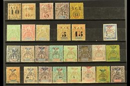 NEW CALEDONIA 1891-1904 Mint Selection On A Stockcrad, Includes 1891-92 10c On 30c & 10c On 40c, 1892-93 5c On 75c, 1900 - Sonstige & Ohne Zuordnung