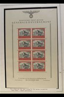 GENERALGOUVERNEMENT 1944 10z+10z Greenish Black & Carmine Fifth Anniv IMPERF VERTICALLY Complete SHEETLET Of 25 With Pla - Altri & Non Classificati